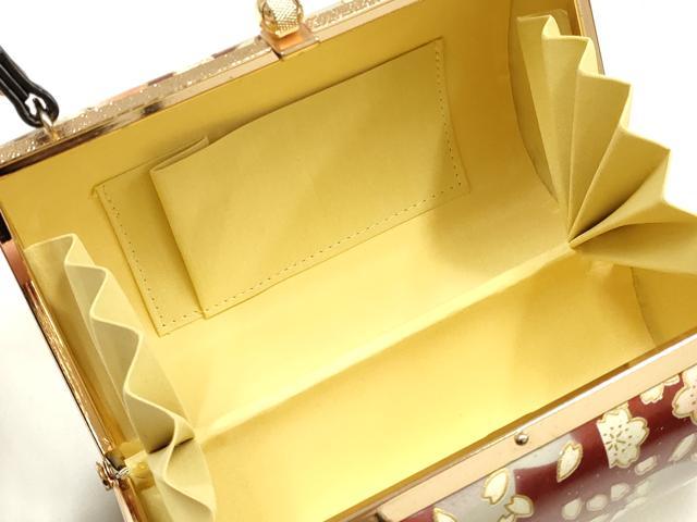 平和屋着物▼和装小物 和装バッグ 振袖用 ハンドバッグ エナメル 舞花文 桜 金彩 暈し 逸品 AABJ8958ay