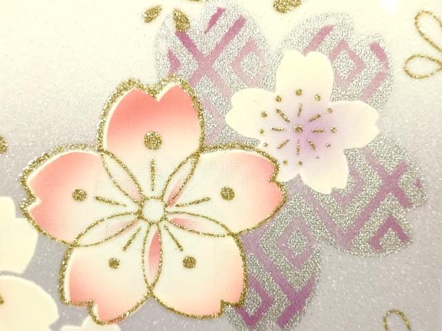 平和屋着物▼和装小物 和装バッグ 振袖用 ハンドバッグ エナメル 舞花文 桜 金彩 逸品 AABJ8960ay