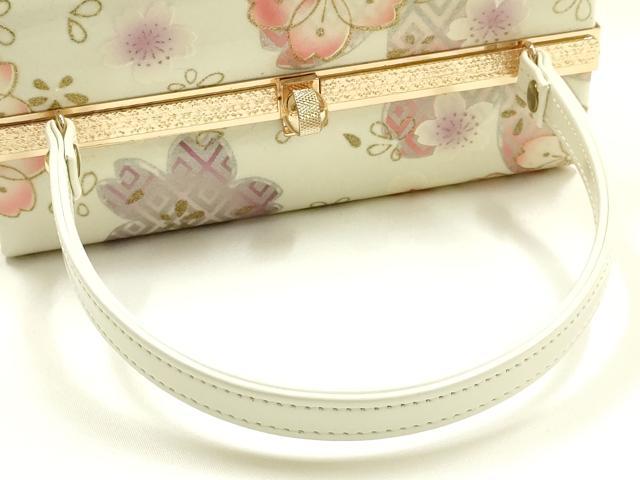 平和屋着物▼和装小物 和装バッグ 振袖用 ハンドバッグ エナメル 舞花文 桜 金彩 逸品 AABJ8960ay