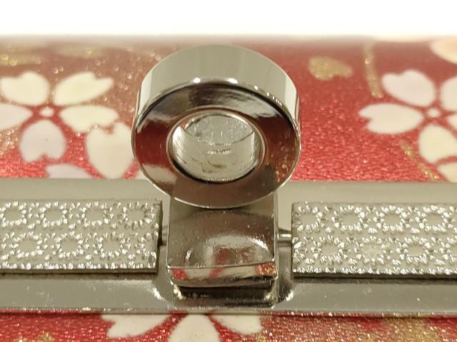 平和屋着物▼和装小物 和装バッグ 振袖用 ハンドバッグ エナメル 舞花文 桜 金彩 暈し 逸品 AABJ8961ay