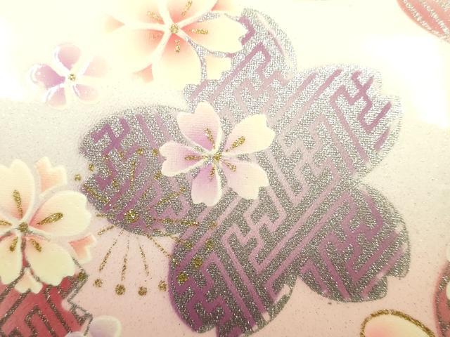 平和屋着物▼和装小物 和装バッグ 振袖用 ハンドバッグ エナメル 舞花文 桜 金銀彩 暈し 逸品 AABJ8962ay