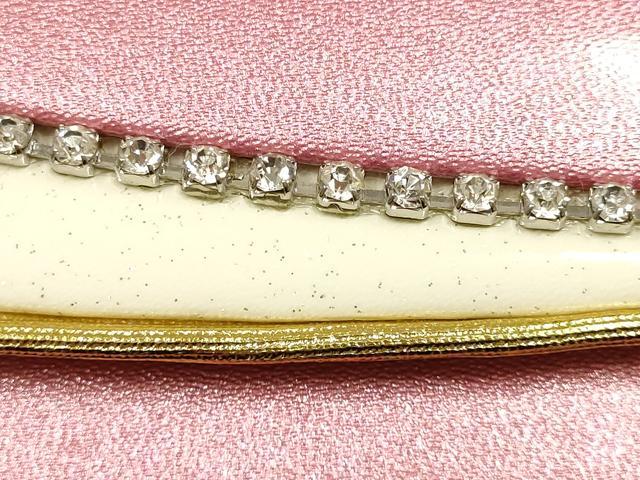 平和屋着物▼和装小物 和装バッグ 振袖用 ハンドバッグ エナメル ラインストーン マグネット式 逸品 AABJ8963ay