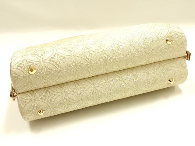 平和屋着物▼和装小物 和装バッグ ハンドバッグ 七宝花文 金糸 逸品 AABJ8965ay