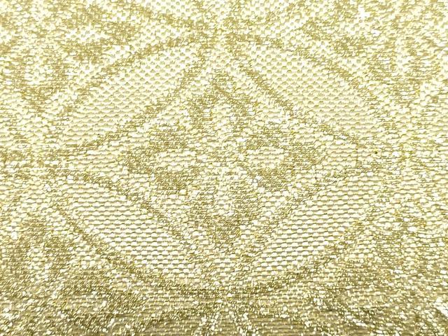 平和屋着物▼和装小物 和装バッグ ハンドバッグ 七宝花文 金糸 逸品 AABJ8965ay