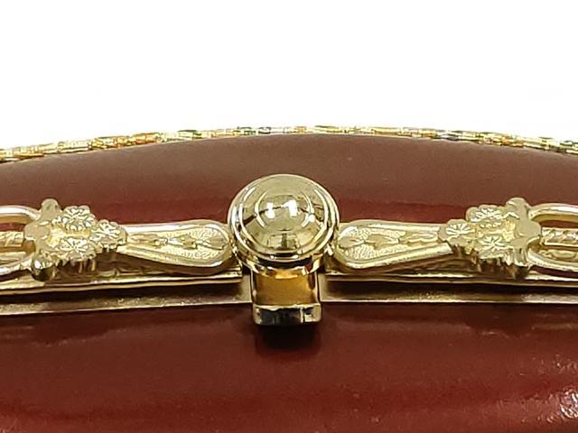 平和屋着物▼和装小物 和装バッグ ハンドバッグ 花柄 金糸 逸品 AABJ8967ay
