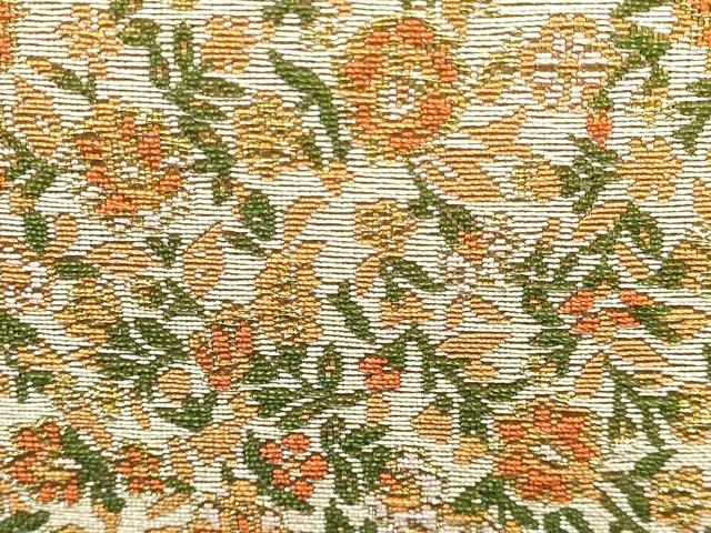 平和屋着物▼和装小物 和装バッグ ハンドバッグ 花柄 金糸 逸品 AABJ8967ay