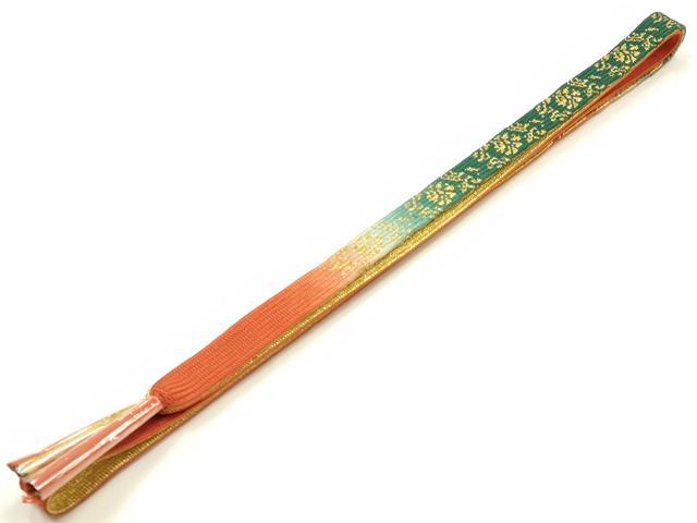 平和屋着物●和装小物 帯締め・帯揚げセット 高麗組 綾出し 柄絞り 流水花文 金糸 逸品 未使用 AABJ8976ay