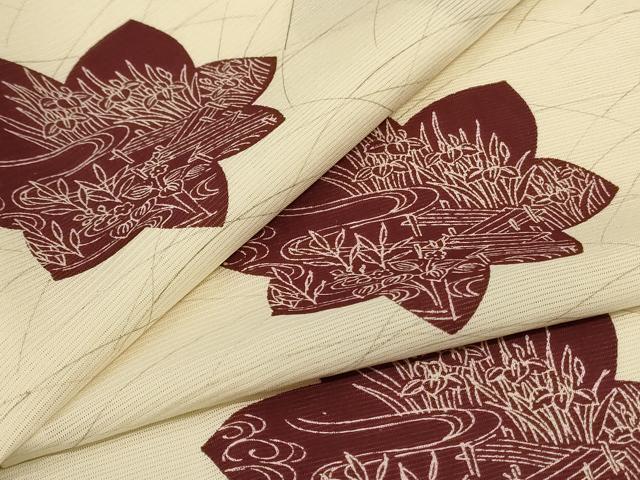 平和屋着物*夏物 小紋 絽 風景花文 正絹 逸品 AABJ9004jd