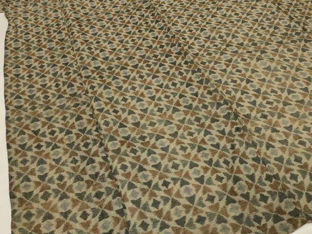 平和屋着物*夏物 小千谷ちぢみ 幾何学文様 正絹 麻 逸品 AABJ9006jd