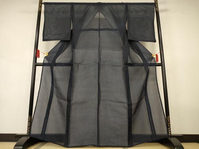 平和屋着物*夏物 色無地 紗 藍鉄色 AABJ9007jd