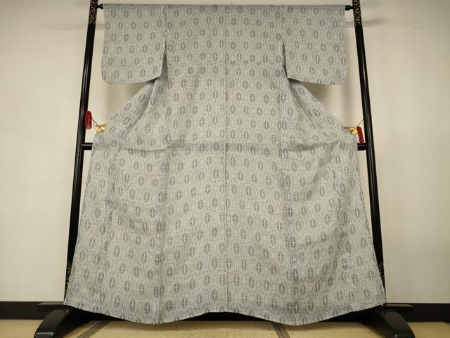 平和屋着物*夏物 越後上布 亀甲花文 苧麻 逸品 AABJ9011jd