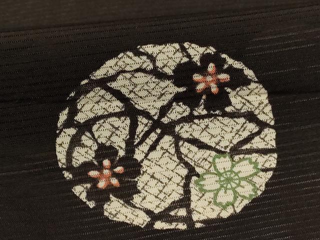 平和屋着物*夏物 小紋 絽 枝花文 ロング丈 正絹 逸品 AABJ9017jd