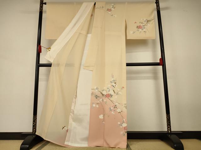 平和屋着物*夏物 訪問着 絽 枝花文 暈し染め 正絹 逸品 AABJ9019jd