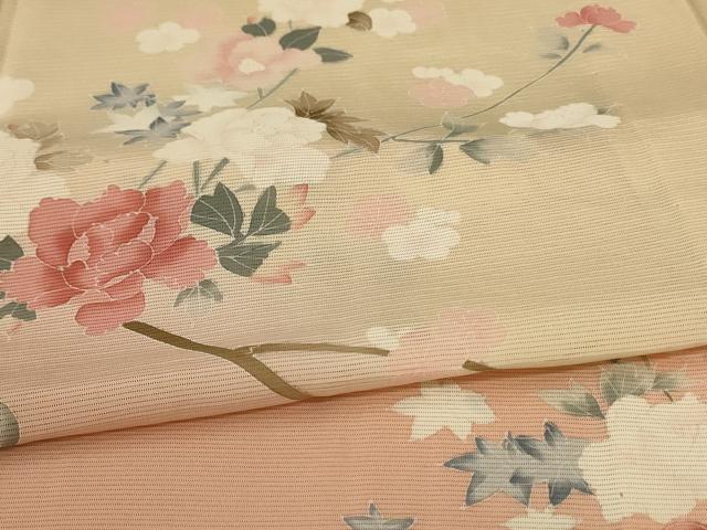 平和屋着物*夏物 訪問着 絽 枝花文 暈し染め 正絹 逸品 AABJ9019jd