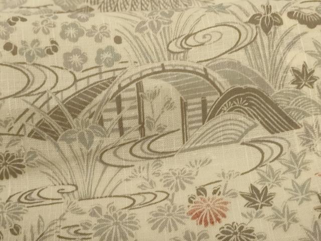 平和屋着物*夏物 紗紬 風景文 正絹 逸品 AABJ9030jd