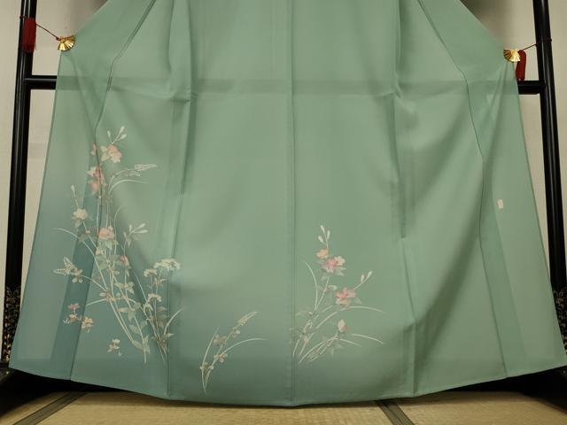平和屋着物*夏物 訪問着 絽 友禅 作家物 草花文 正絹 逸品 AABJ9034jd
