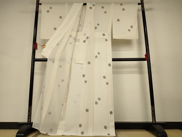 平和屋着物*夏物 小紋 紗 舞花文 正絹 逸品 AABJ9036jd