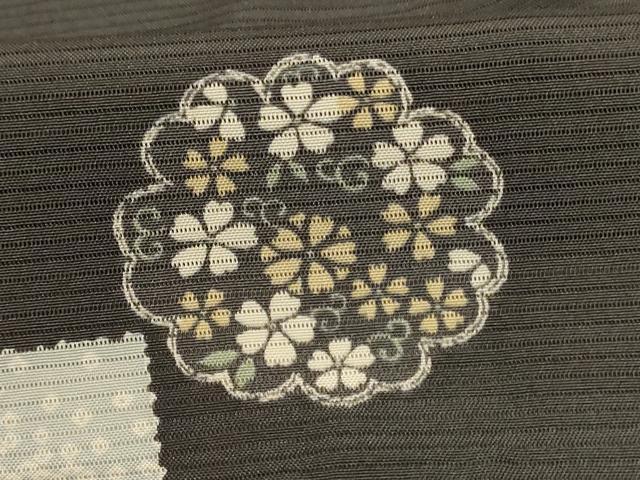 平和屋着物*夏物 小紋 絽 色紙花蝶文 正絹 逸品 AABJ9041jd