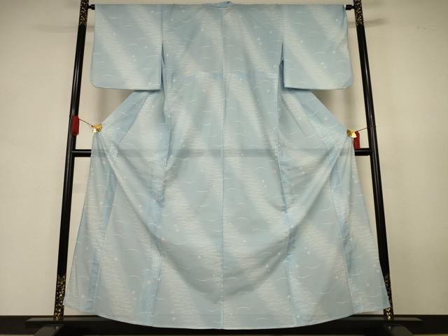 平和屋着物*夏物 小紋 絽 芝舞蝶文 洗える着物 AABJ9048jd