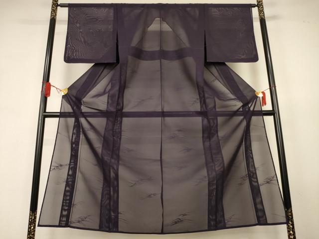 平和屋着物*夏物 色無地 芝紋紗 黒紅色 正絹 逸品 未使用 AABJ9054jd