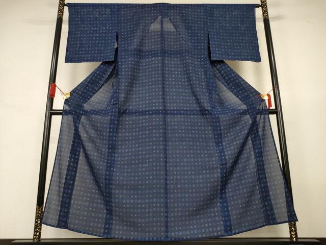 平和屋着物*夏物 小紋 絽 幾何学文様 正絹 逸品 未使用 AABJ9055jd