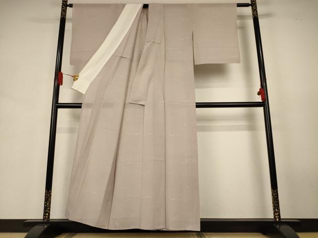 平和屋着物*夏物 色無地 絽 流水葉紋紗 亜麻色 正絹 逸品 AABJ9063jd