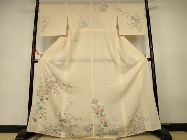 平和屋着物*夏物 訪問着 絽 草花文 正絹 逸品 AABJ9072jd