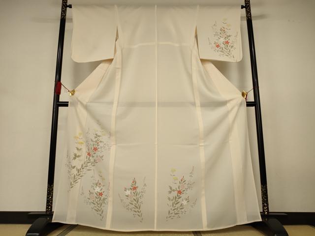 平和屋着物*夏物 訪問着 絽 草花文 正絹 逸品 AABJ9074jd