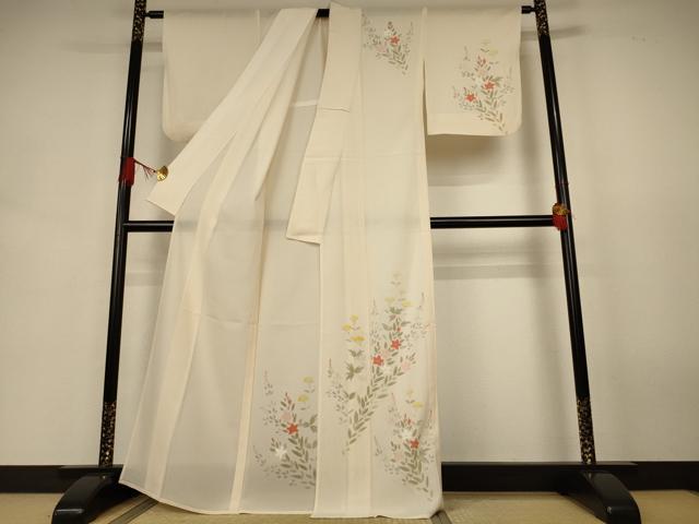 平和屋着物*夏物 訪問着 絽 草花文 正絹 逸品 AABJ9074jd