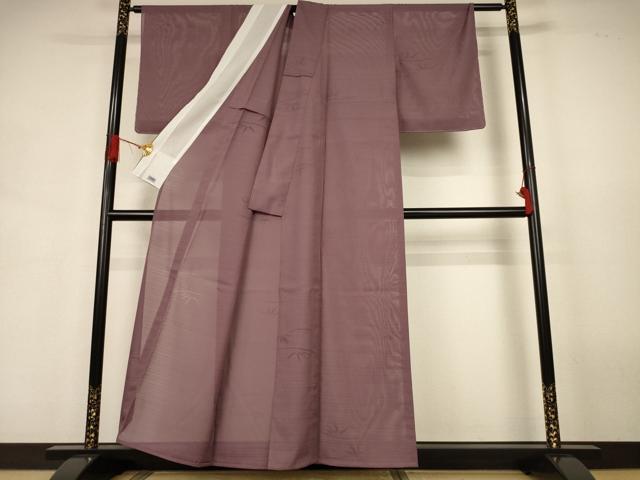 平和屋着物*夏物 色無地 絽 笹紋紗 煤竹色 高島屋扱い 正絹 逸品 AABJ9075jd