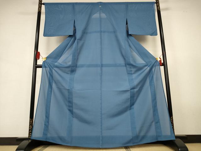 平和屋着物＊夏物 色無地 絽 紫苑色 洗える着物 AAAY6844sx 洗える着物
