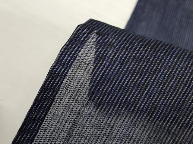 平和屋着物*夏物 男性 小千谷ちぢみ 縞 証紙付き 麻 逸品 AABJ9106jd
