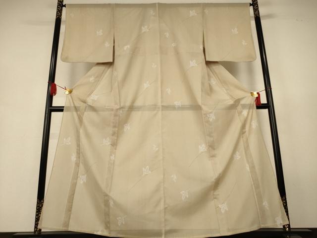 平和屋着物*夏物 小紋 絽 舞葉文 洗える着物 AABJ9129jd