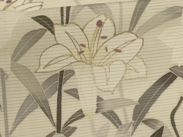 平和屋着物*夏物 訪問着 絽 草花文 金彩 正絹 逸品 AABJ9158jd