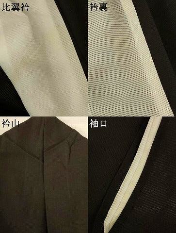 平和屋着物*夏物 黒留袖 絽 御所車花鳥文 金彩 洗える着物 AABJ9164jd