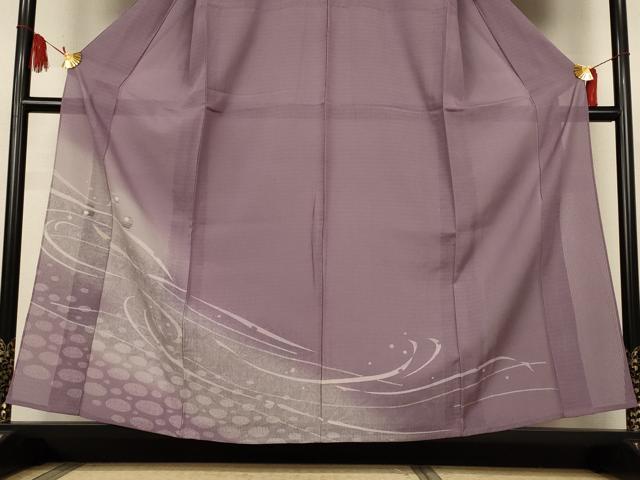 平和屋着物*夏物 訪問着 縦絽 墨流し文 暈し染め 正絹 逸品 AABJ9171jd