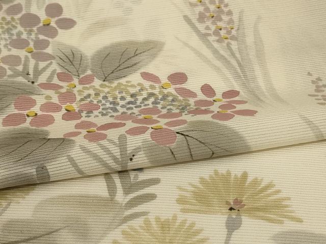 平和屋着物*夏物 訪問着 絽 手描き 草花文 暈し染め ロング丈 正絹 逸品 AABJ9172jd