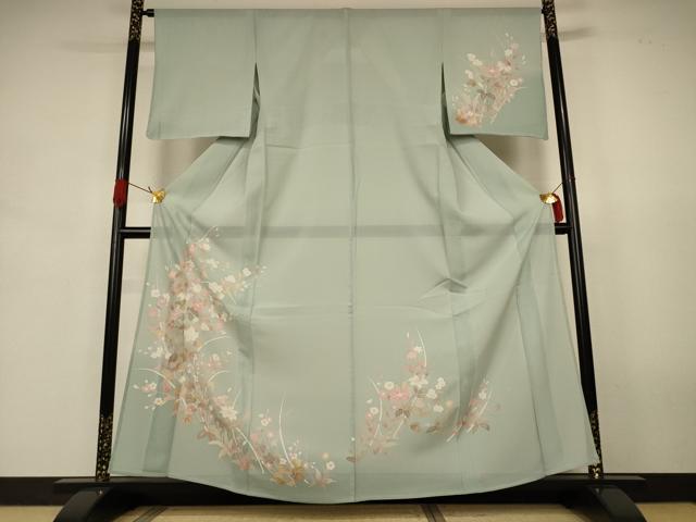 平和屋着物*夏物 訪問着 絽 友禅 草花文 正絹 逸品 未使用 AABJ9182jd