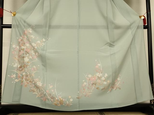 平和屋着物*夏物 訪問着 絽 友禅 草花文 正絹 逸品 未使用 AABJ9182jd