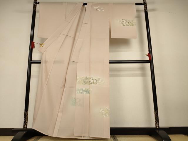 平和屋着物*夏物 訪問着 絽 友禅 横段草花文 正絹 逸品 AABJ9183jd