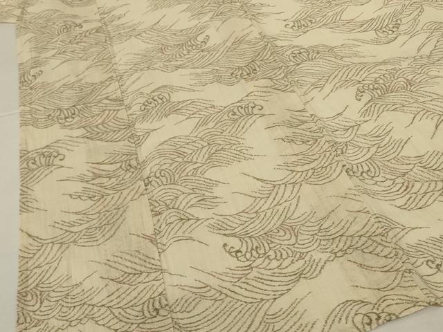 平和屋着物*夏物 小千谷ちぢみ 立波文 麻 逸品 AABJ9190jd