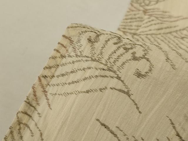 平和屋着物*夏物 小千谷ちぢみ 立波文 麻 逸品 AABJ9190jd