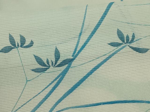 平和屋着物*夏物 小紋 絽 芝葉文 暈し染め 洗える着物 AABJ9191jd