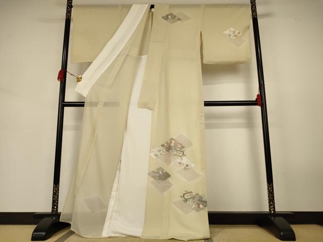 平和屋着物*夏物 訪問着 絽 花菱文 金彩 正絹 逸品 AABJ9197jd