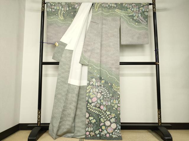 平和屋着物●梅原虎峰 幻の辻が花 訪問着 辻が花 舞花文 暈し染め 正絹 逸品 AABJ9202ck