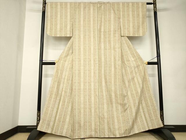 平和屋着物●上質な紬 縞 正絹 逸品 AABJ9205ck