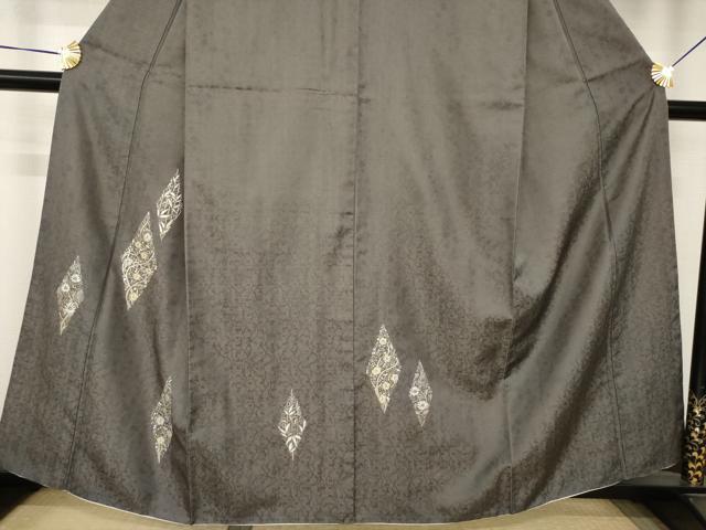 平和屋着物●訪問着 総刺繍 花菱文 反端付き 正絹 逸品 AABJ9218ck