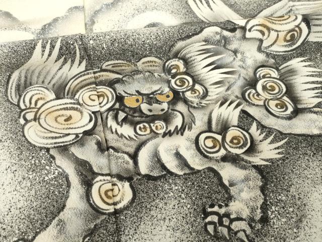 平和屋着物●訪問着 手描き 唐獅子 金彩 正絹 逸品 AABJ9219ck