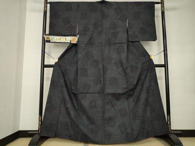 平和屋着物●本場結城紬 重要無形文化財 80亀甲 源氏香 三越扱い 証紙付き 正絹 逸品 AABJ9220ck