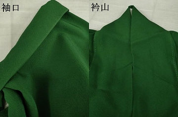 平和屋着物●上質な色無地 紋意匠 千歳緑色 正絹 逸品 AABJ9229ck